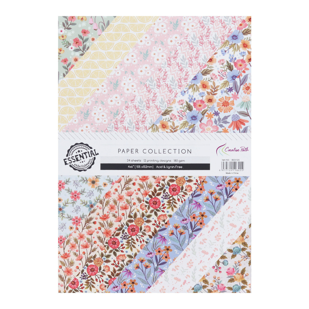 

Creative Path 6"x4 Inch Scrapbooking Pattern Craft Designer Decorative Papers One Side Designs Background Origami Pack Acid Free