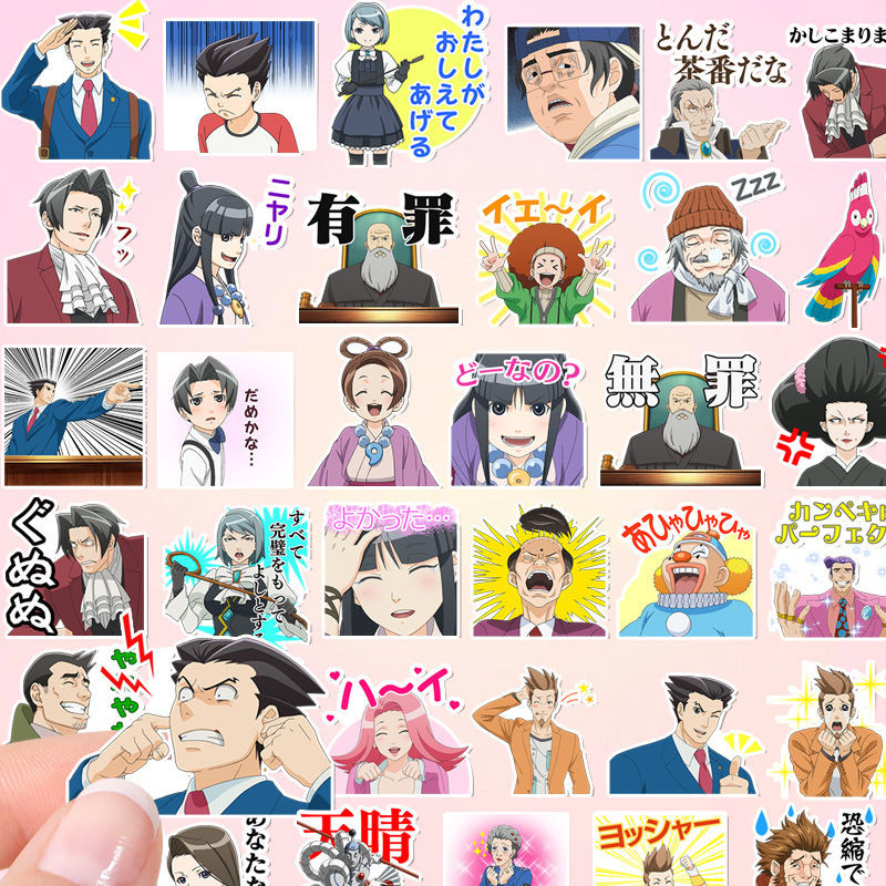 

Gyakuten Saiban Stationery Sticker Ace Attorney Kawaii Stickers Phoenix Wright School Supplies Apollo Justice Book Decoration