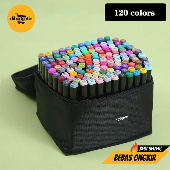 

Toddi Spidol Dual Side Fine Art Brush Art Marker Set 120 Warna - CY-006