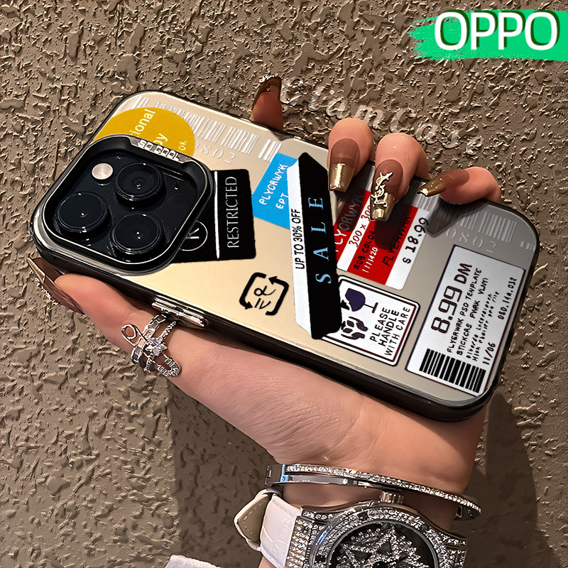 Tren Sticker Glossy Hologram PC Case OPPO A18 A57 A16 A15 A17 A60 A3x A3s A5s A54 A53 A12 A31 A58 A1