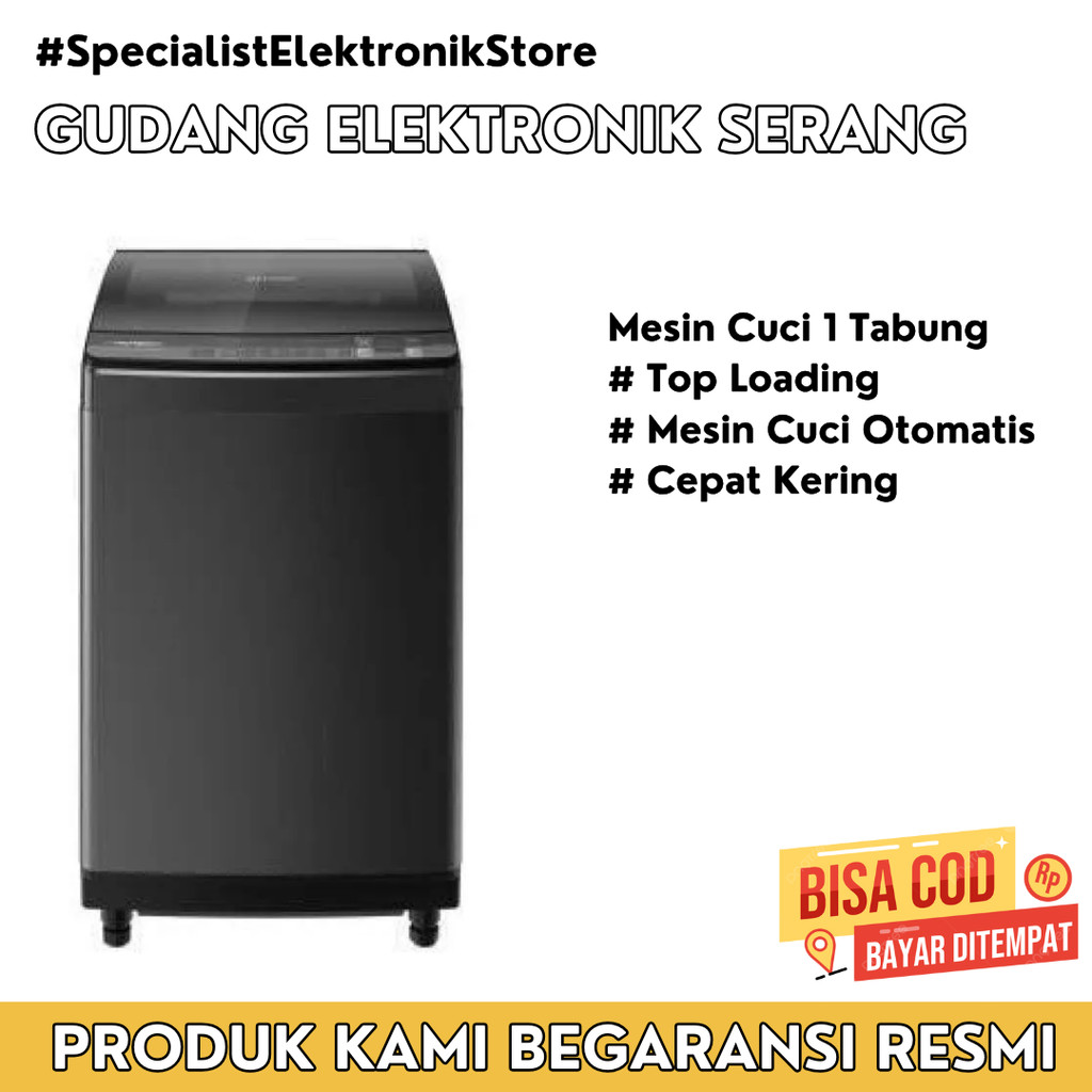 MESIN CUCI SHARP 1 TABUNG 10.5 KG | ESM 1050XT | J-TECH INVERTER
