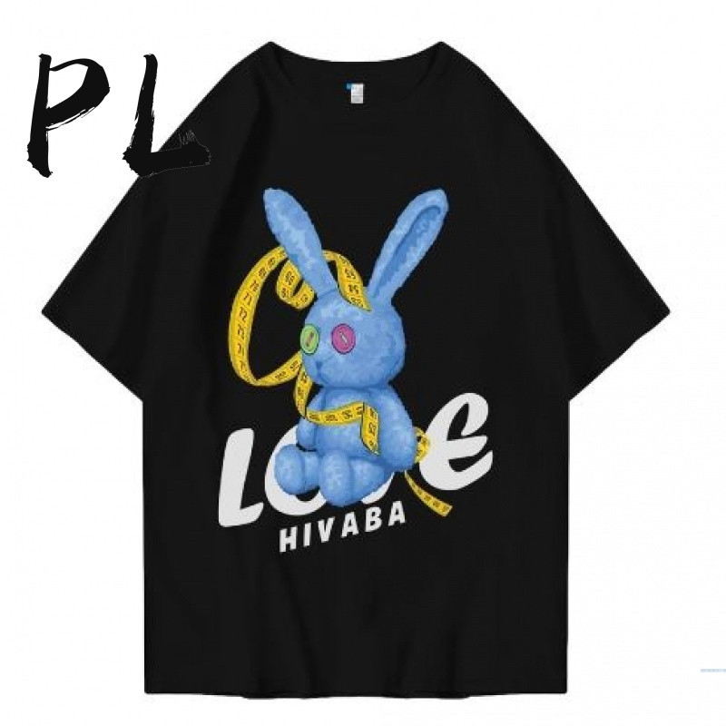 PL Kaos lengan pendek terbaru/Kaos kasual pria/Kaos kasual wanita/Baju longgar/Kebutuhan sehari-hari