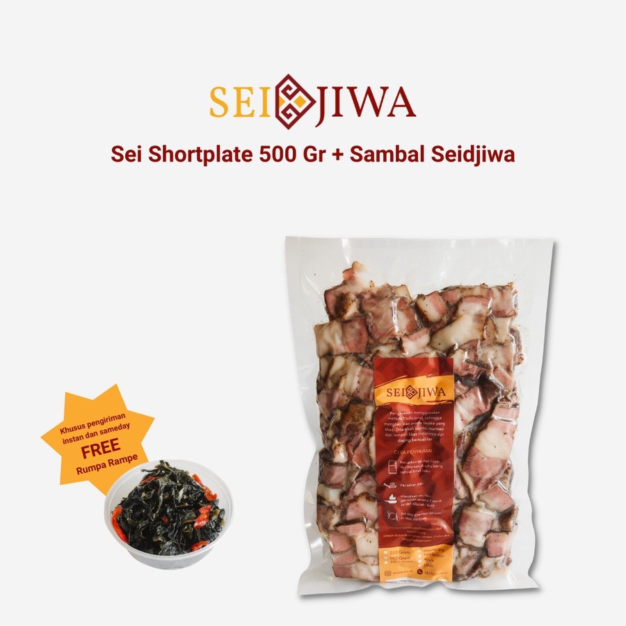 

Sei Sapi Shortplate ( Berlemak ) 500 Gram + Sambal Seidjiwa