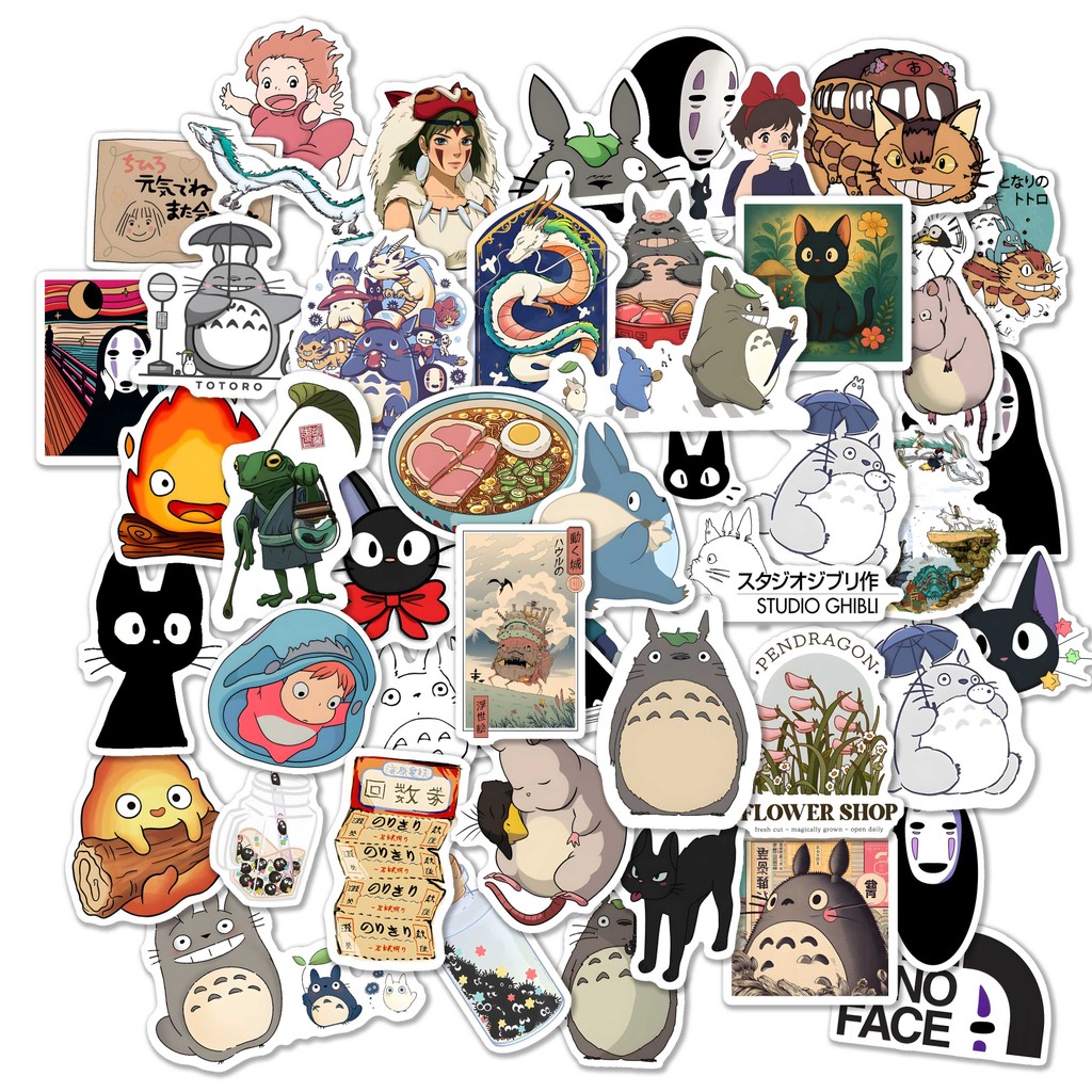 

STIKER GHIBLI ISI 50 PCS PER PACK Spirited Totoro Kawaii ST096