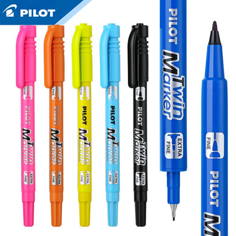 

12Pcs Japan Pilot Twin point Marker Pen mark pens Double head writing drawing painting no xylene office SCA-TM-S12