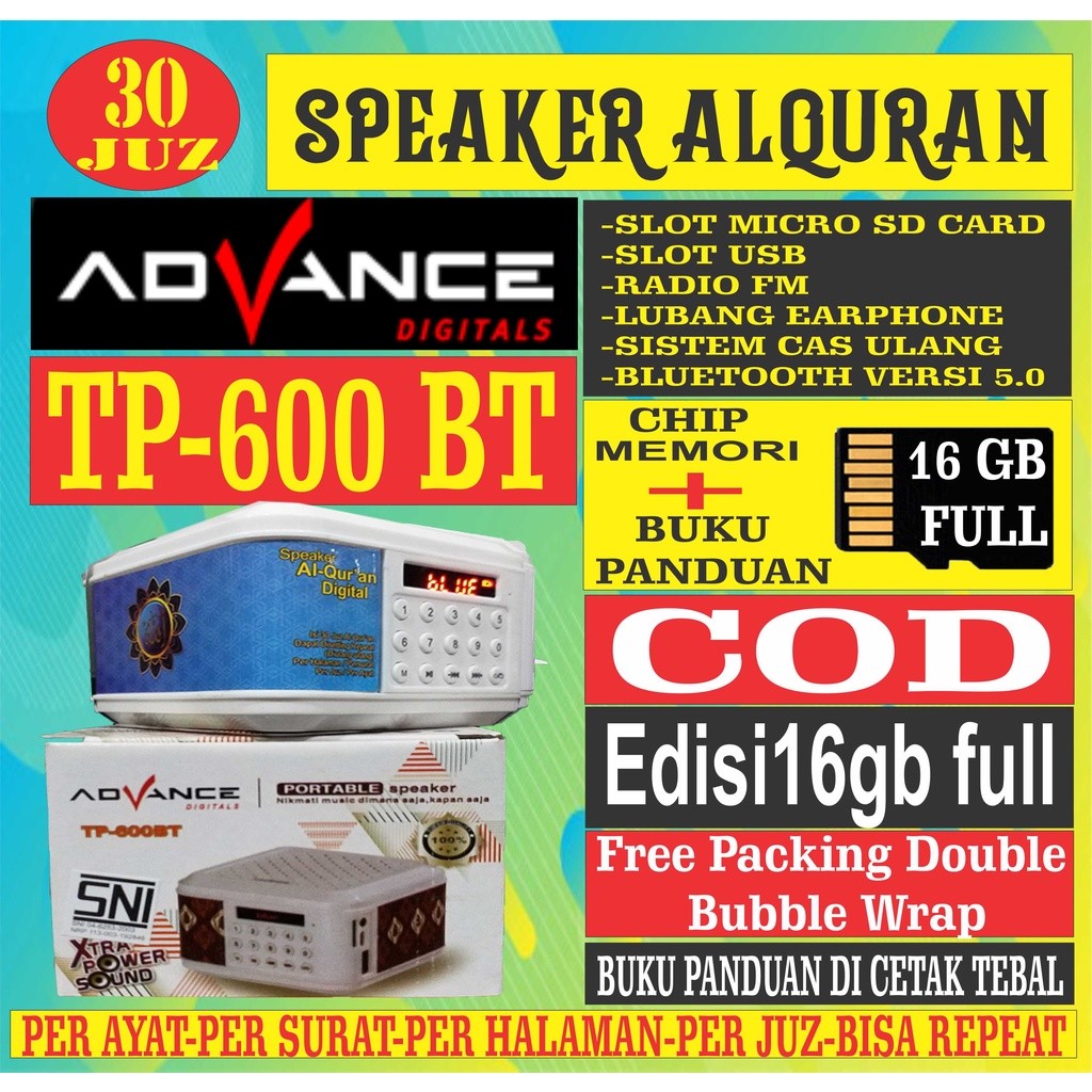 (RIEBY)Speaker murottal 30 juz/speaker al quran 30 juz memori 16gb dan 8gb