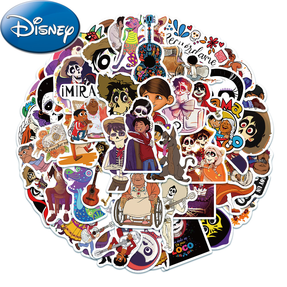 

10/30/50pcs Classic Disney Movie Coco Cartoon Stickers for Kid Toy DIY Laptop Phone Suitcase Cute Waterproof Decals Sticker Gift