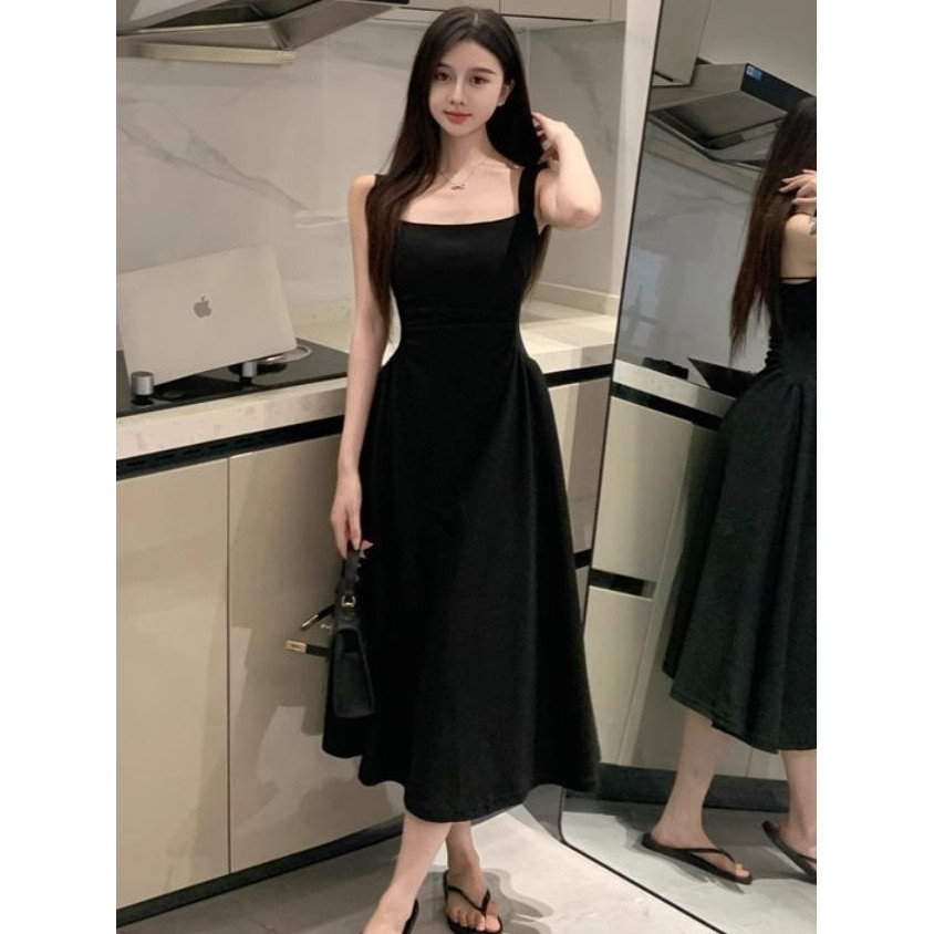 NEW MEIRONG BAJU DRESS PUTIH PANTAI PANJANG KOREA STYLE WHITE DRESS SANTAI TANPA LENGAN WELL