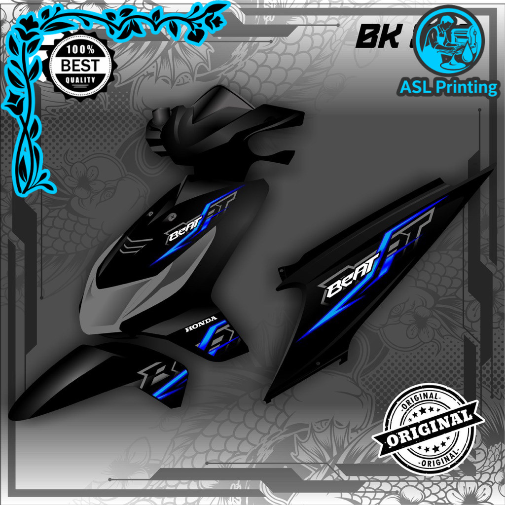 Stiker motor matic Striping Variasi Thailand Beat Karbu