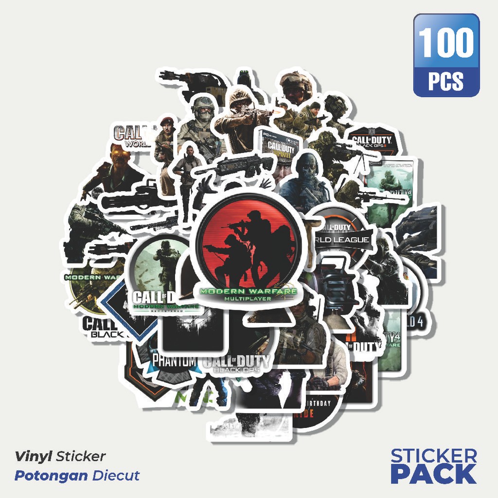 

Super Hemat! 100 PCS Stiker Call Of Duty Series Game 2 Waterproof Aesthetic- Untuk Laptop, Motor, dan Helm - Paper Stationery Pack