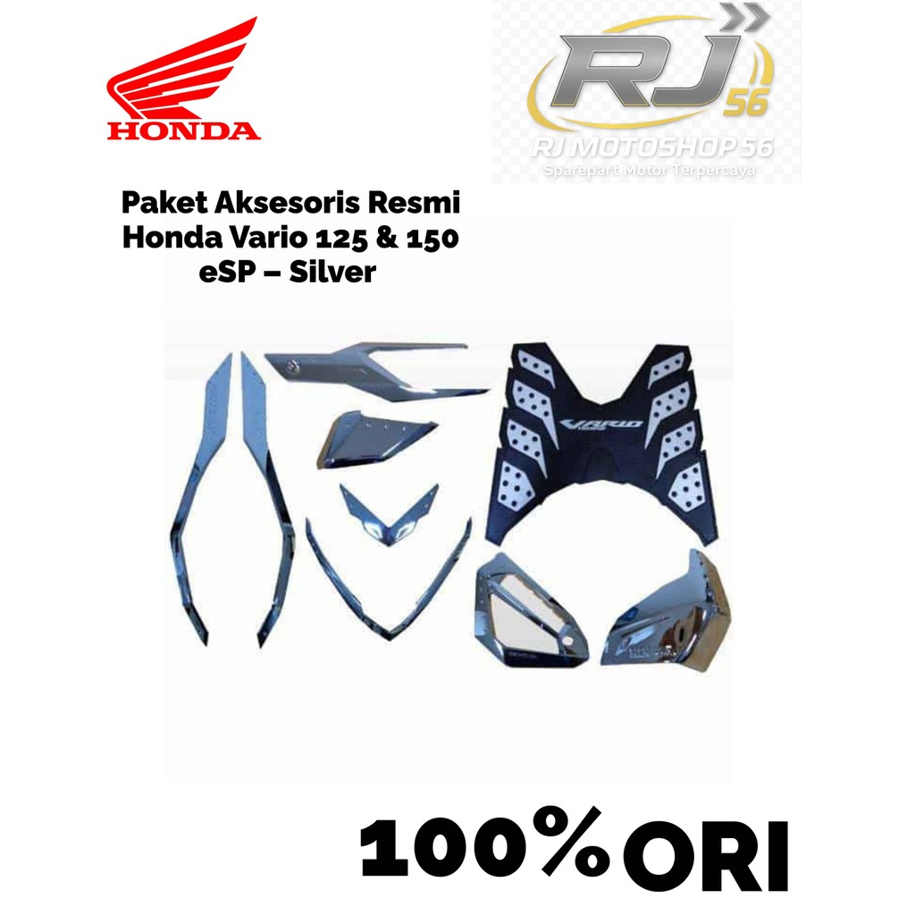 Paket Aksesori Honda Vario 125 / 150 eSP Warna Silver / Chrome – 100% ORI 08000K59CRO