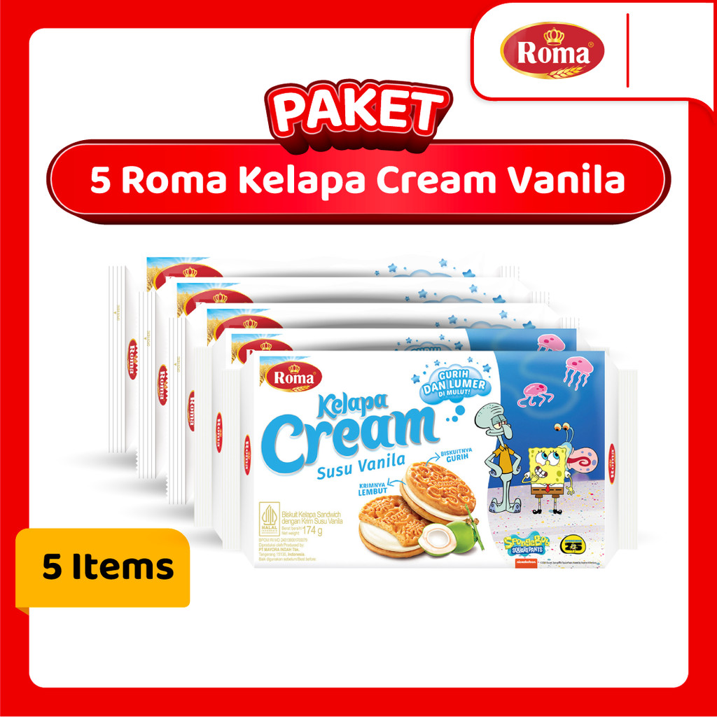 

Paket 5 Roma Kelapa Cream Vanila