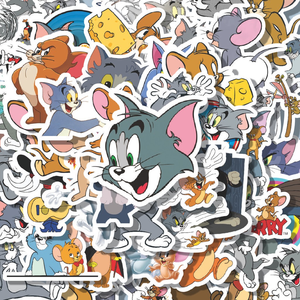

100PCS Lucu Stiker TOM and JERRY SERIES Stiker Aesthetic Stiker Anti Air Stikers Berperekat Waterproof sticker decal buat Motor Helm Buku Journal Koper Casing HP Laptop Botol Minum Hadiah anak