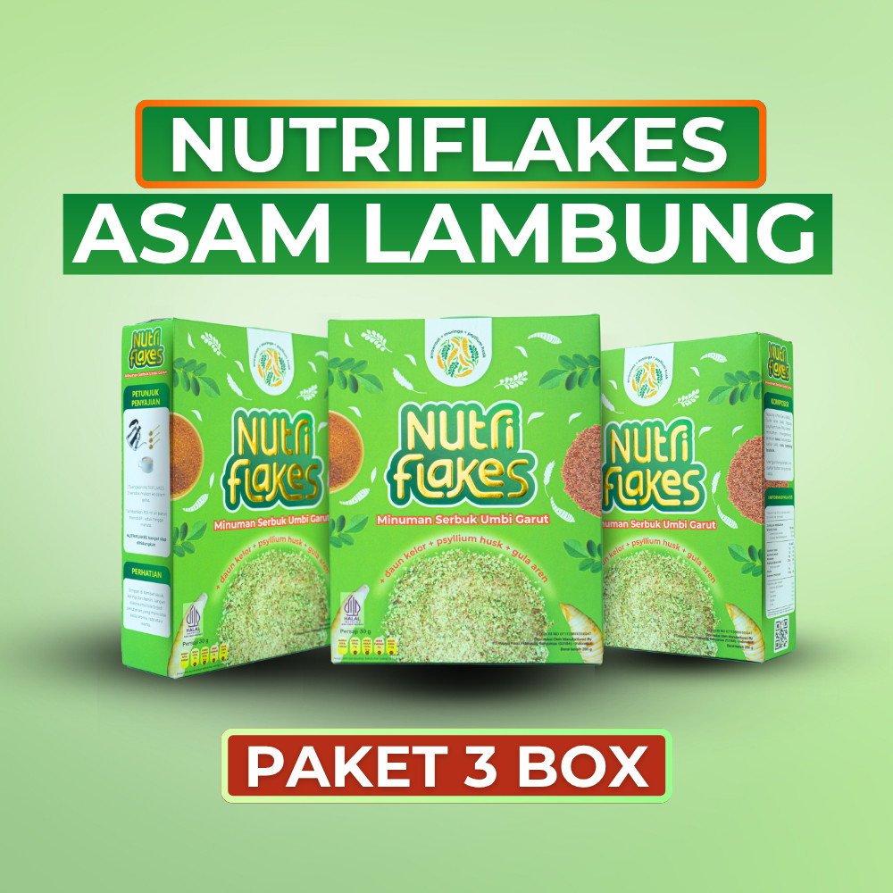 

Paket 3 Box Nutriflakes Sereal Diet & Suplemen Sehat – Atasi Asam Lambung, GERD, dan Penuhi Nutrisi