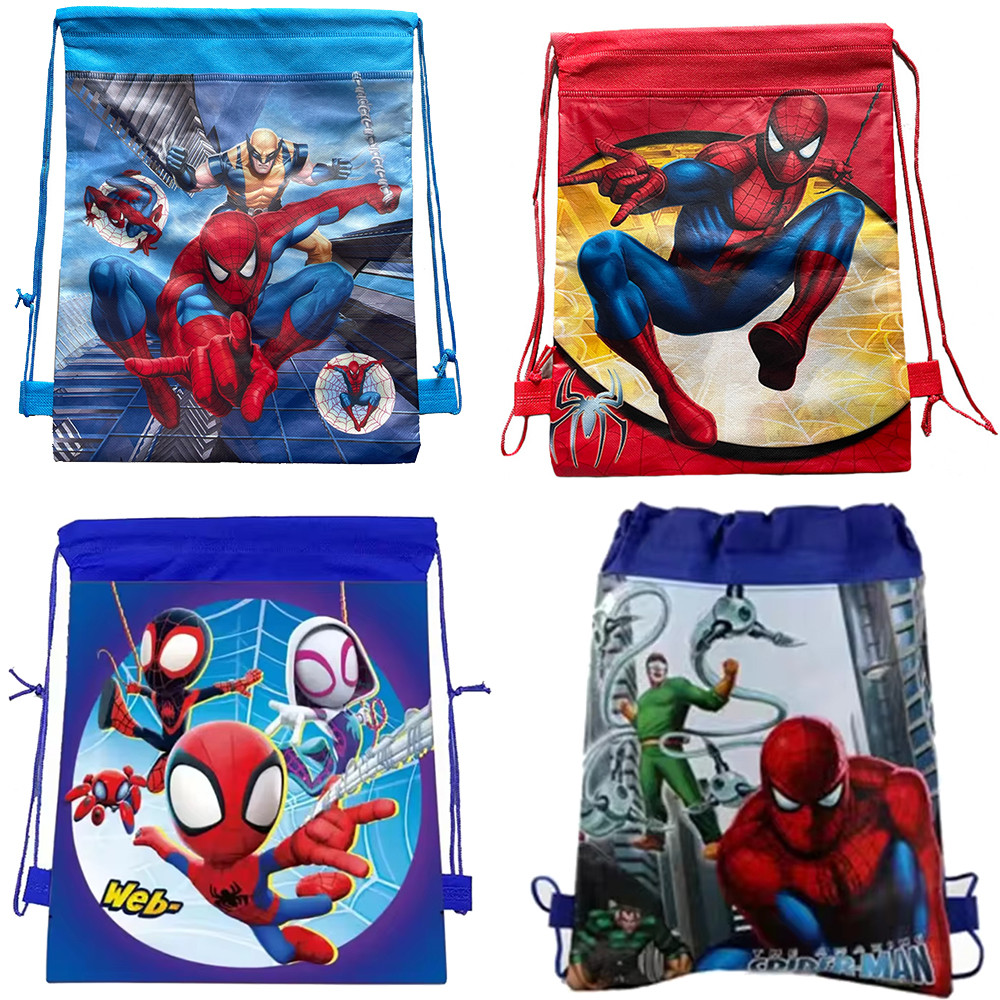 

Spiderman Non-Woven Drawstring Gift Bags Spidey And His Amazing Friends Backpack Storage Bags Kids Birthday Gifts Party Fillers