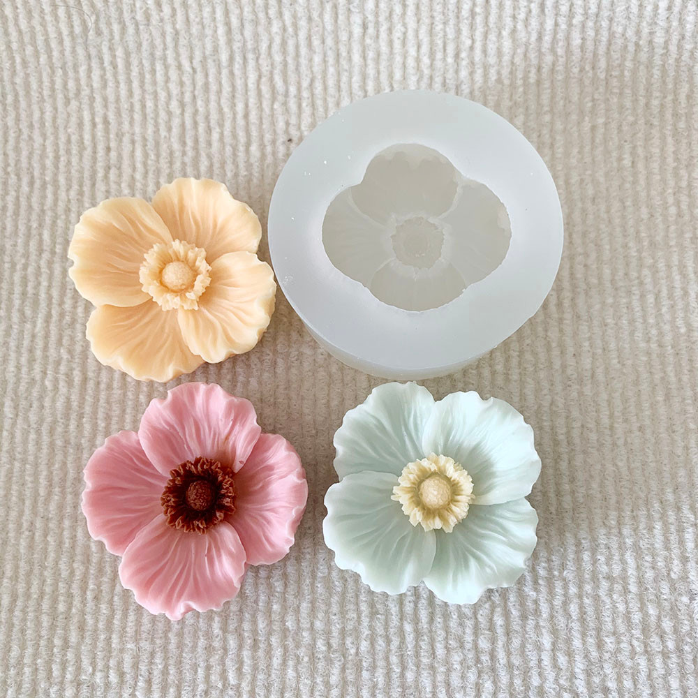 

poppy flower silicone mold Plaster Silicone Mold Gypsum Flowers Ornament Molds Candle Decoration Mould