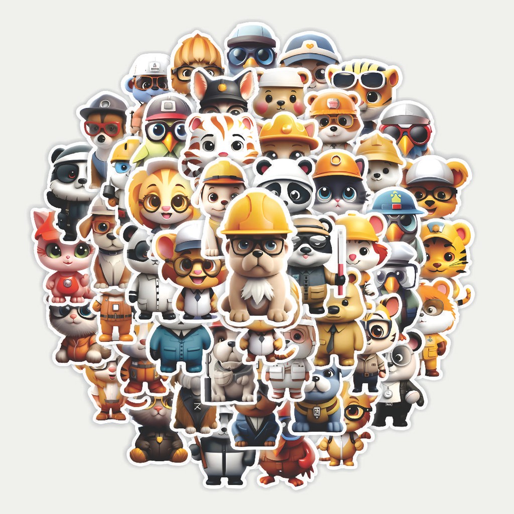 

Sticker Pack Stiker Animal Cartoon Profesion Series [Serial Profesi Kartun Hewan] | Sticker TUMBLR | Stiker LAPTOP KOPER HELM