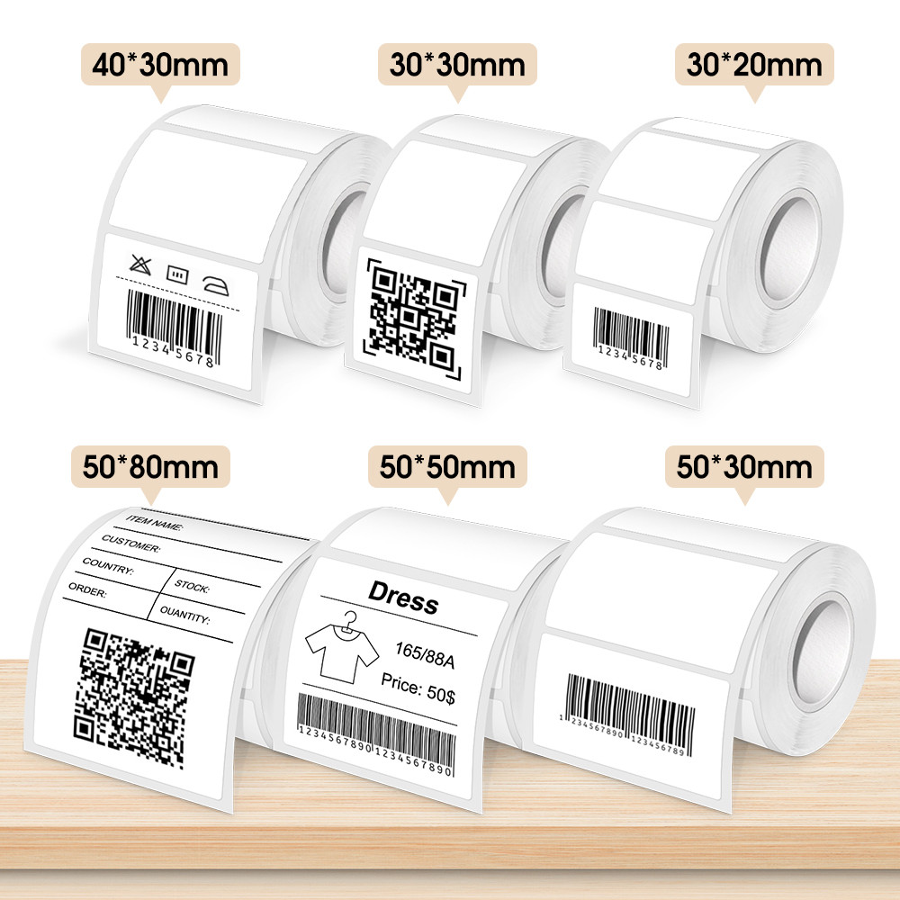 

E210 Label Printer Paper Label Sticker 50*80mm 50*30mm 50*50mm 40*30mm 30*20mm Compatible M110 M220 M200 Thermal Printer