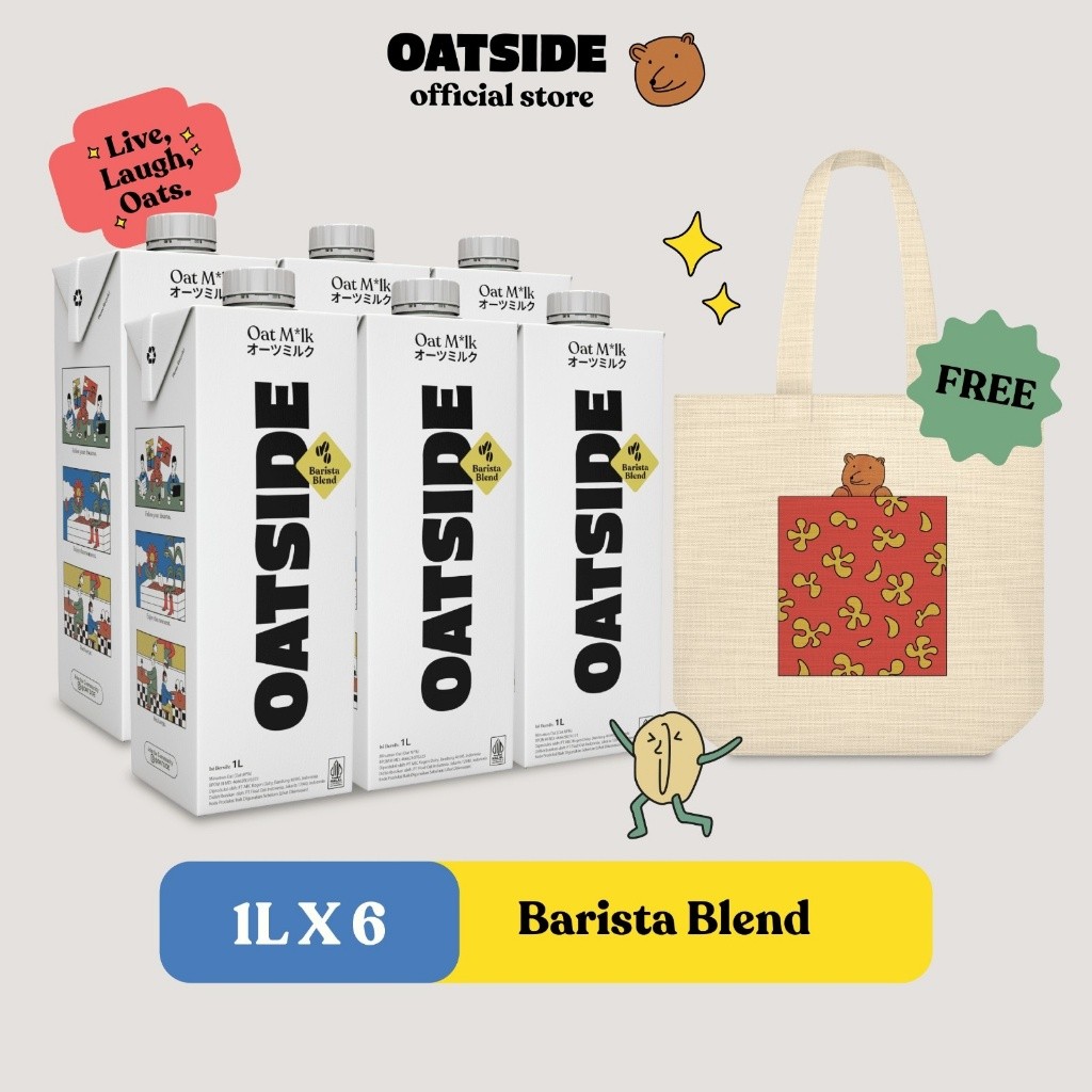 

OATSIDE - Oat Milk Barista Blend 1L (6 pcs) FREE totebag