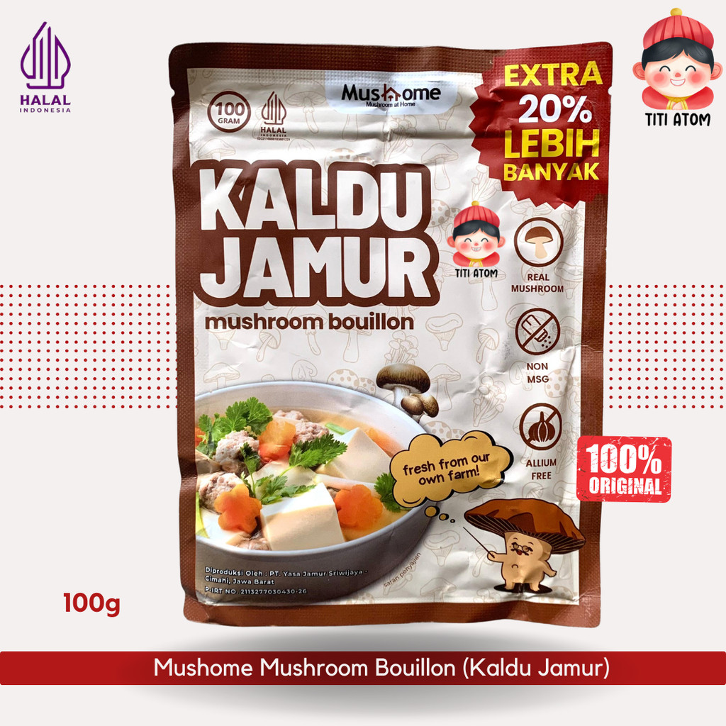 

Mushome Mushroom Bouillon Kaldu Rasa Jamur Vegetarian Bumbu Dapur Non MSG 100g