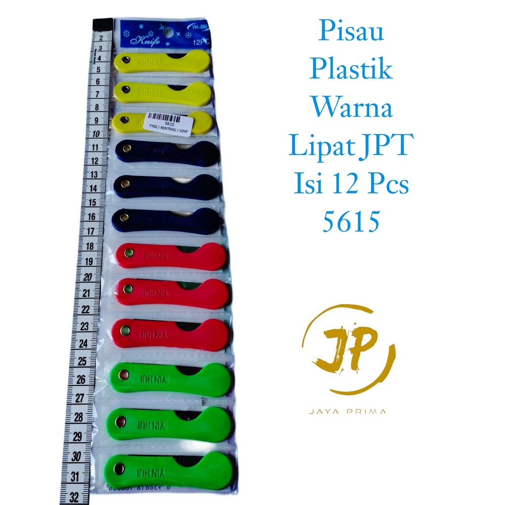 MAINAN ANAK (3 RENTENGX12 PCS)PISAU PLASTIK WARNA LIPAT