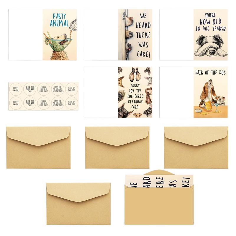 

Funny Greeting Cards Cute Birthday Cards 5 Sets Cartoon Animals Humorous Blessings Postcards With 1 Sealing Sticker For Men