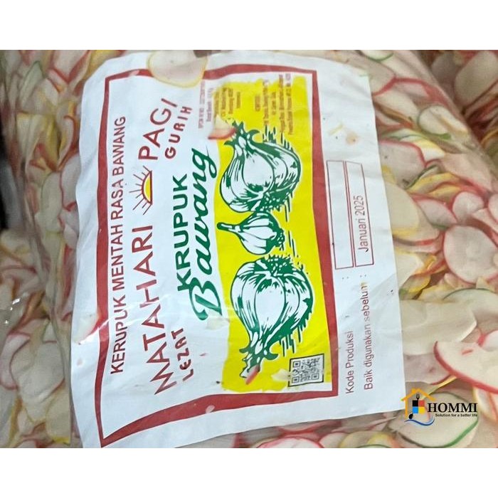 

Kerupuk Bawang, Ikan dan Udang Mentah Matahari Pagi 1 Bal 4,8kg - Putih