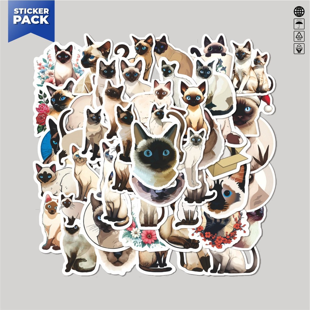 

[100PCS]Stiker Pack Stiker Himalayan Cat [Kucing Himalayan] Aesthetic Vinyl Anti Air Dekorasi Sticker Laptop Buku Journal Koper Helm Casing HP Gitar Helm Skateboard