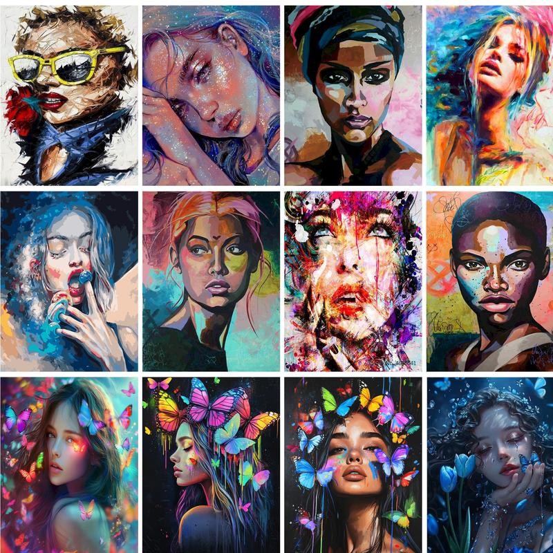 

GATYZTORY Oil Painting By Numbers On Canvas Coloring By Numbers Girls Figures Picture Drawing Home Decor Art Supplies Crafts