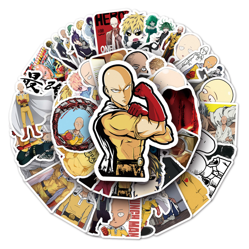

10/57PCS One Punch Man ONE PUNCH-MAN Japanese Manga Anime Two-dimensional Decorative Waterproof Sticker Kids Toy