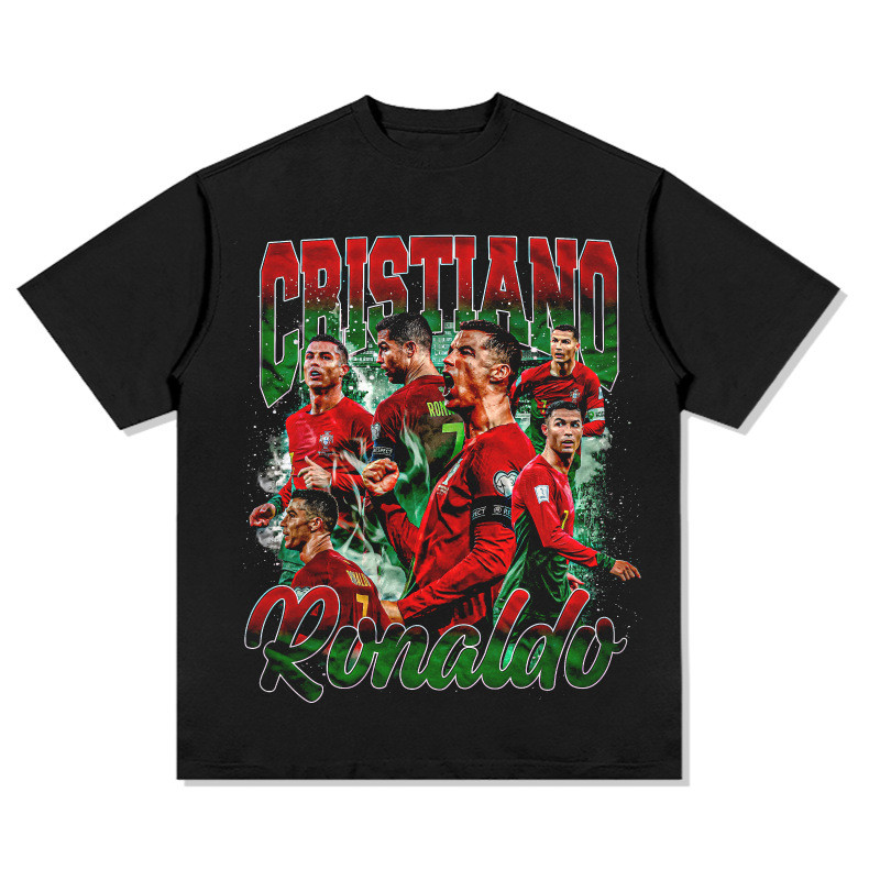RONALDO Korea Style T-shirt Oversize Kaos pria dan wanita  leher bulat