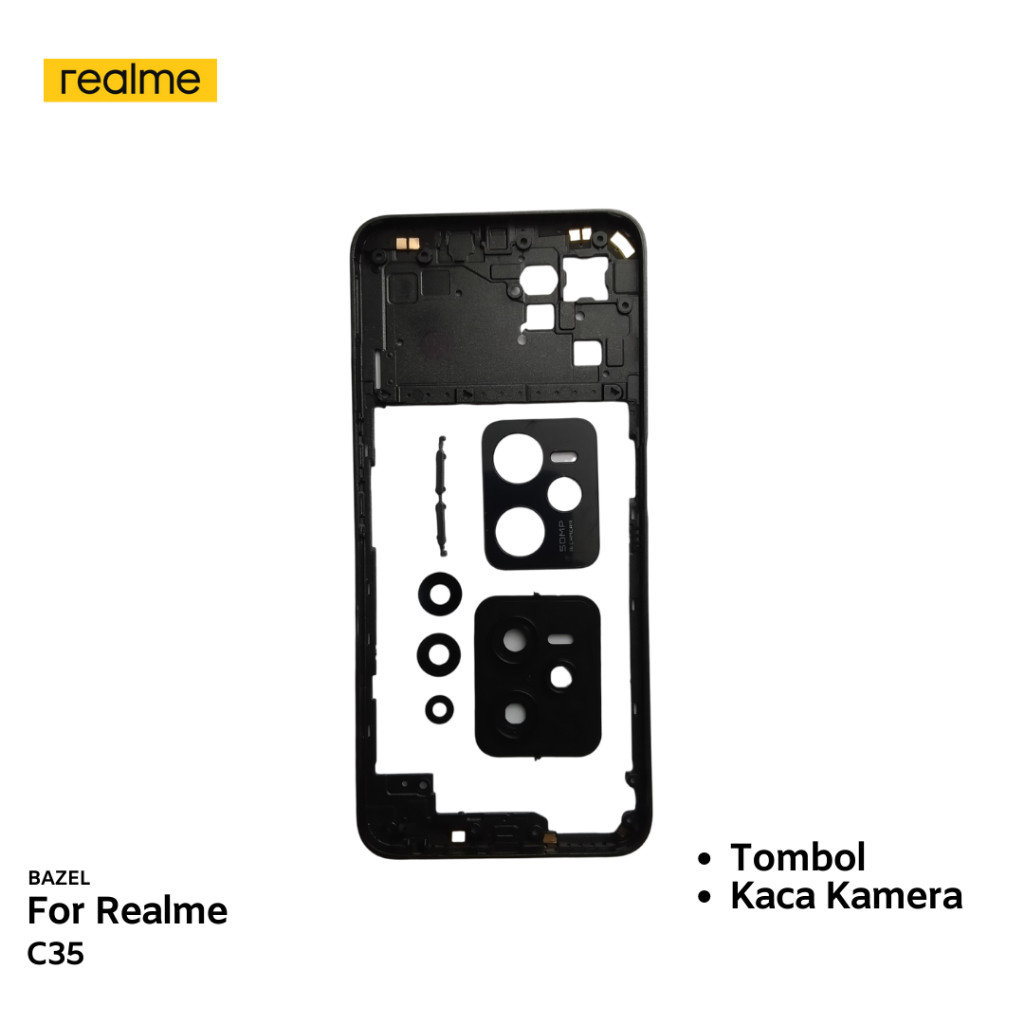 Update Bazel Bezel Realme C35  Realme C35 Original Tulang Tengah Tutup Mesin Realme C35
