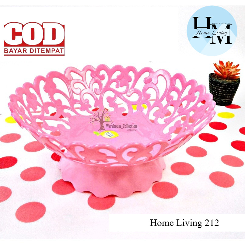 Ready KERANJANG BUAH PINK/ TEMPAT BUAH PLASTIK  TB-120 BESAR/ KERANJANG BUAH GOLDEN LEMON / WADAH BU