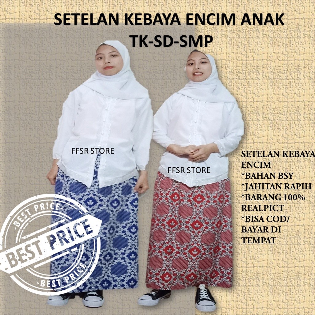azamtea2STORESETELAN KEBAYA ENCIM ANAK-SERAGAM KEBAYA ENCIM TK,SD,SMP