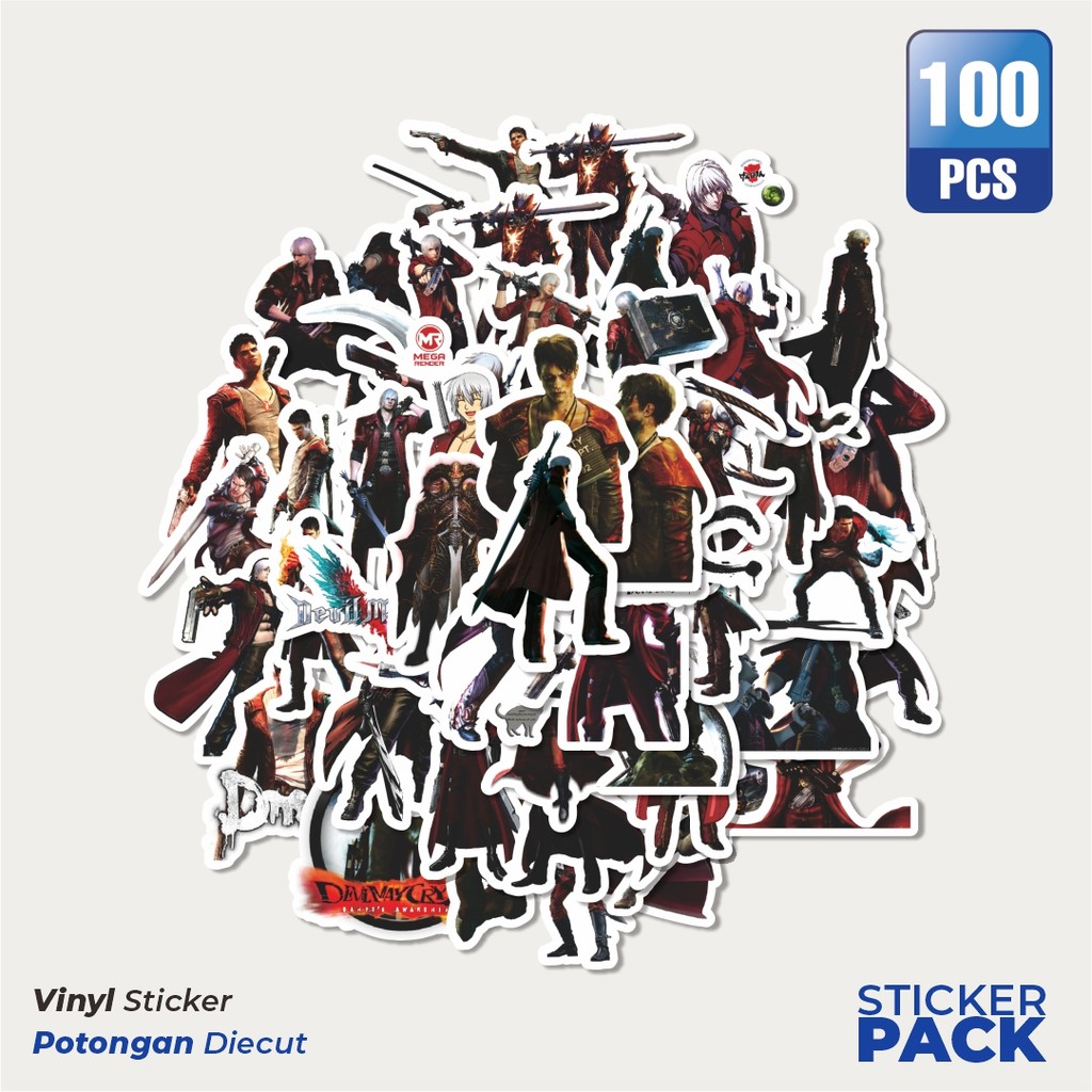 

Super Hemat! 100 PCS Stiker Video Game Series Devi May Cry Character Dante Dekorasi Lucu Kreatif untuk Notebook, Skateboard, HP