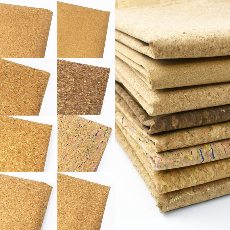 

90*140cm Pure Natural Cork Leather Fabric Wood Grain Cloth Background Shoes Handbag Decor Soft Material DIY Crafts Accessories