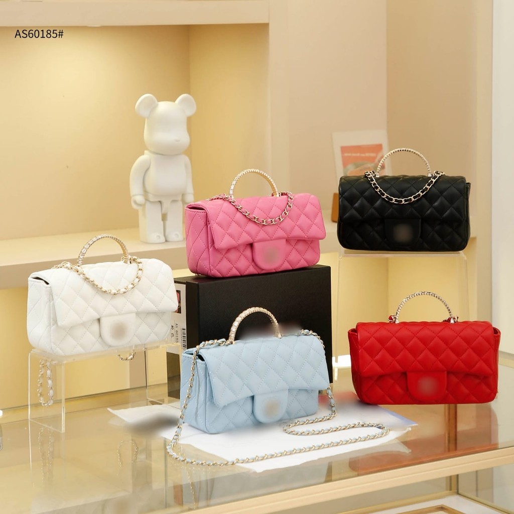 AN Tas Wanita #AS60185 Tas Selempang Wanita Bahan Kulit Semi Platinum