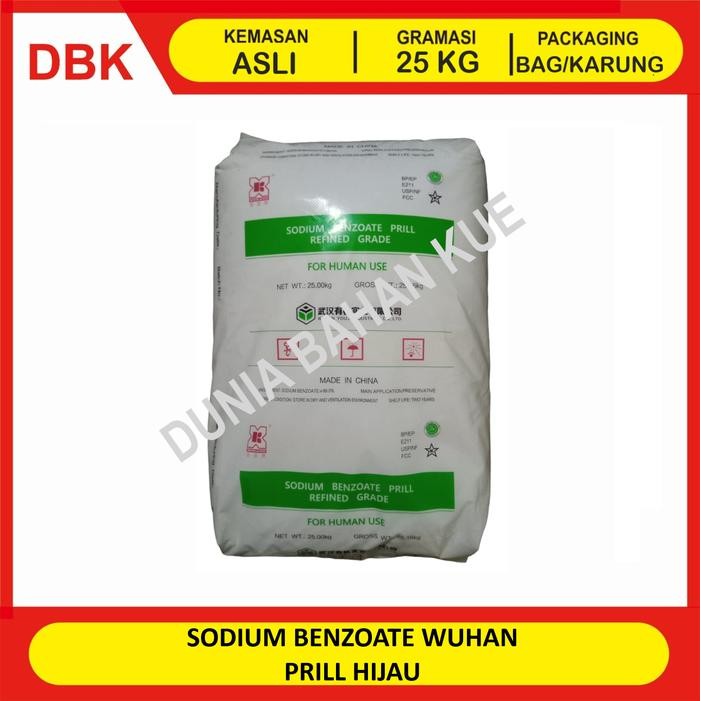 

SODIUM BENZOATE BENZOATE WUHAN PRILL HIJAU - 1 BAG 25 KG