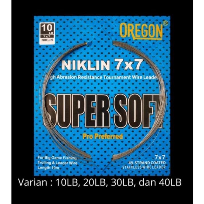 Oregon Niklin 7x7 Super Soft Pro Preferred Joran 10 Meter 10LB 20LB 30LB 40LB Stainless Steel Wire T