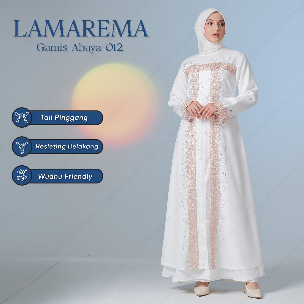 [ Lamarema ] Baju Gamis Putih Wanita / Dress Putih Muslim / Gamis Warna Putih / Abaya Putih / Gamis 