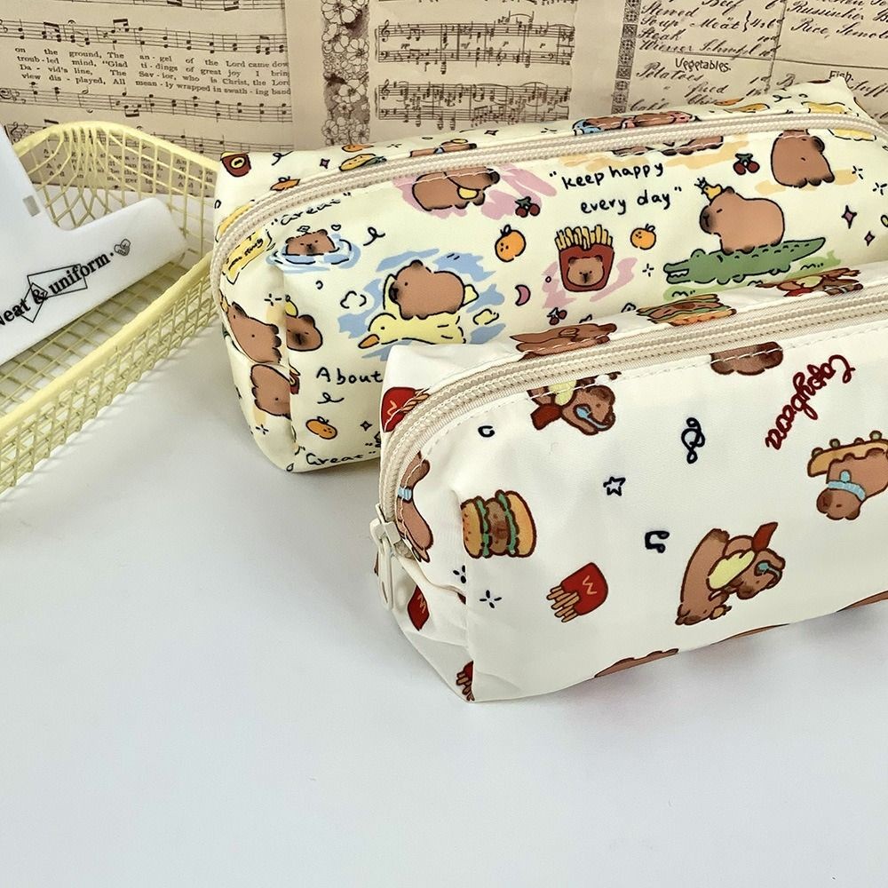 

Cute Multifunctional Pen Bag Large Capacity Capybara Pencil Case Stationery Organizer Students