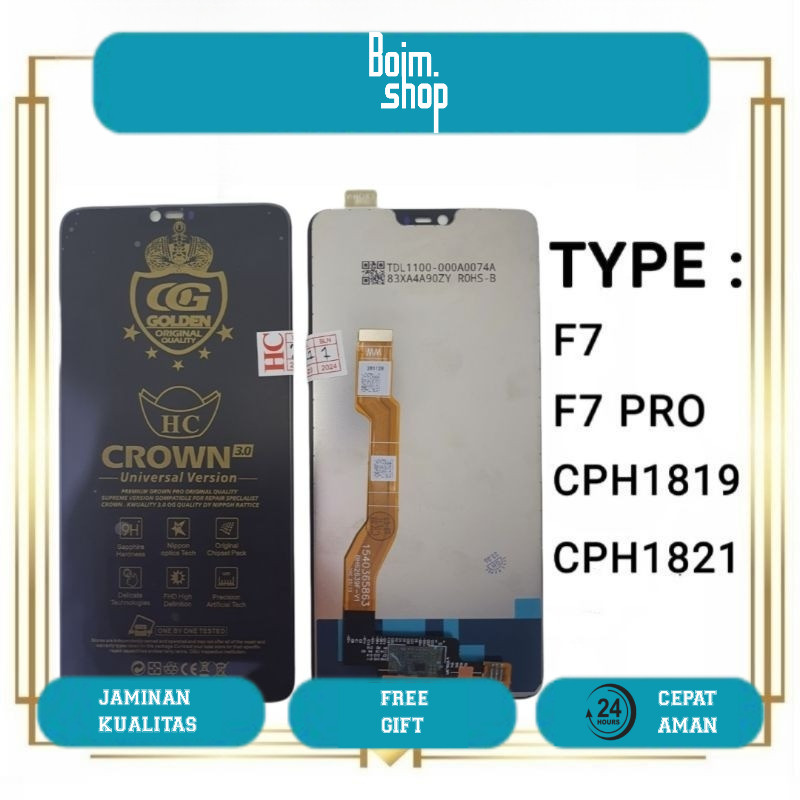 LCD TOUCHSCREEN OPPO F7 / F7 PRO / CPH1819 / CPH1821 Fullset CROWN 3.0 Original Super 100% Layar Hp 