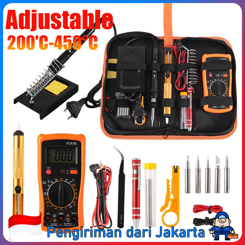 Solder Listrik Set Lengkap Dengan Multimeter Berkualitas / Solder Listrik Timah Solder 60W / Adjusta