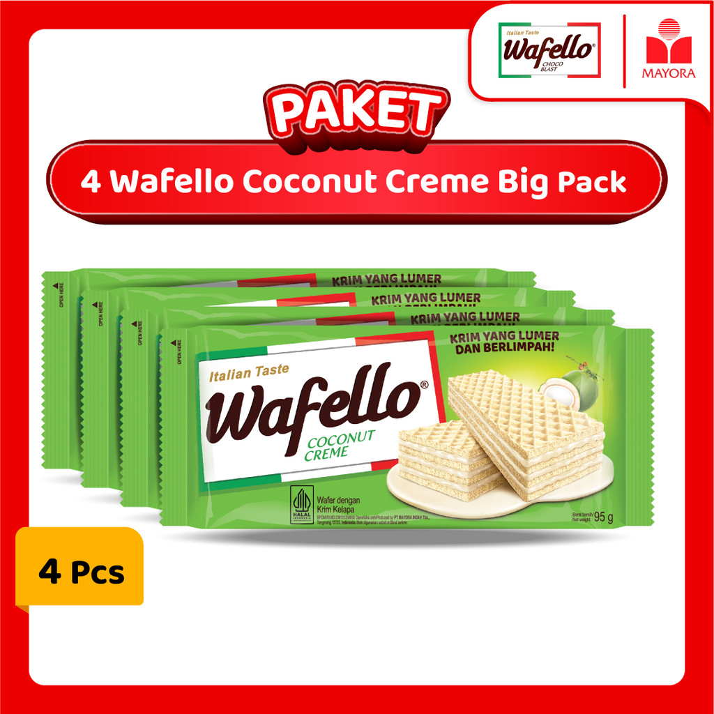 

Paket 4 Wafer Wafello Coconut Creme Big Pack