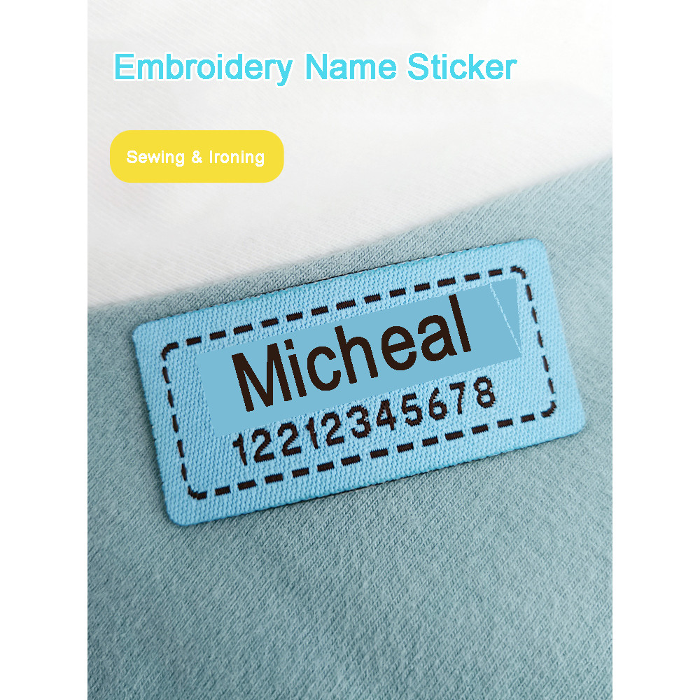 

Custom Name Embroidery Sticker Label Sewing & Ironed For Kids Baby School Uniform Children's Name Strip Label On Clothes Bag