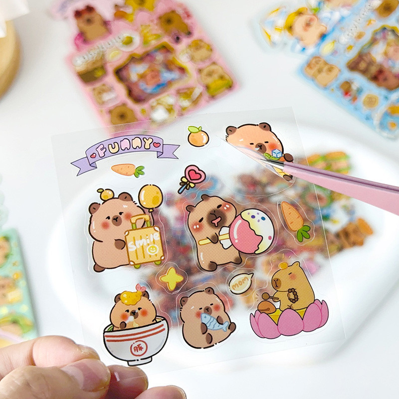 

Cute Cartoon Capybara Stickers DIY Phone Scrapbooking Diary Book Sticker Kids Toy Decals Cute Scrapbook Stationery Stickers