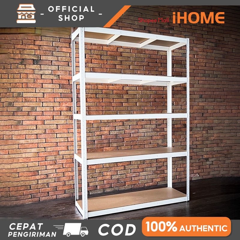 

iHOME Rak Susun Besi Rak Besi Siku 5 Susun Rak Besi Susun Serbaguna Rak barang 3/4/5 tingkat