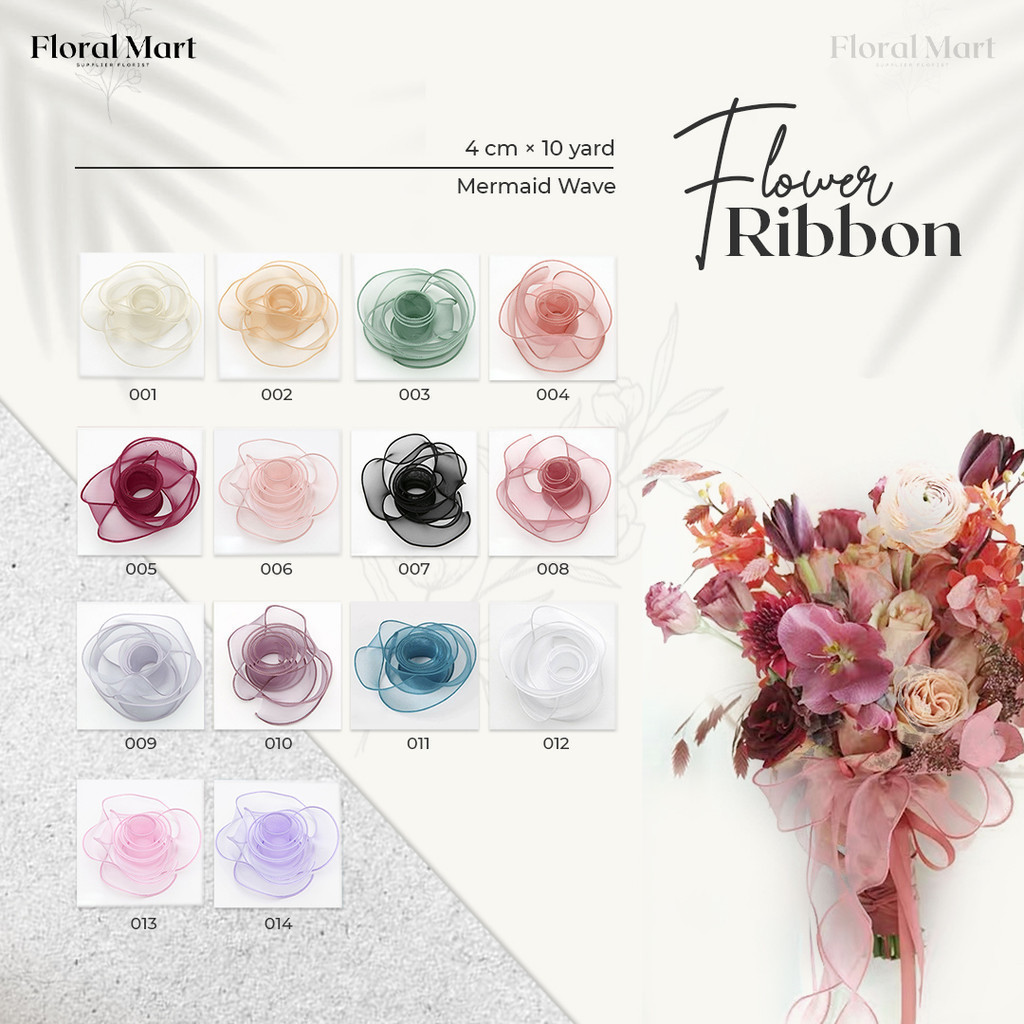 

Fishtail Ribbon Pita Korea Organza Gelombang Mermaid Keriting Wavy Transparan | Flomart