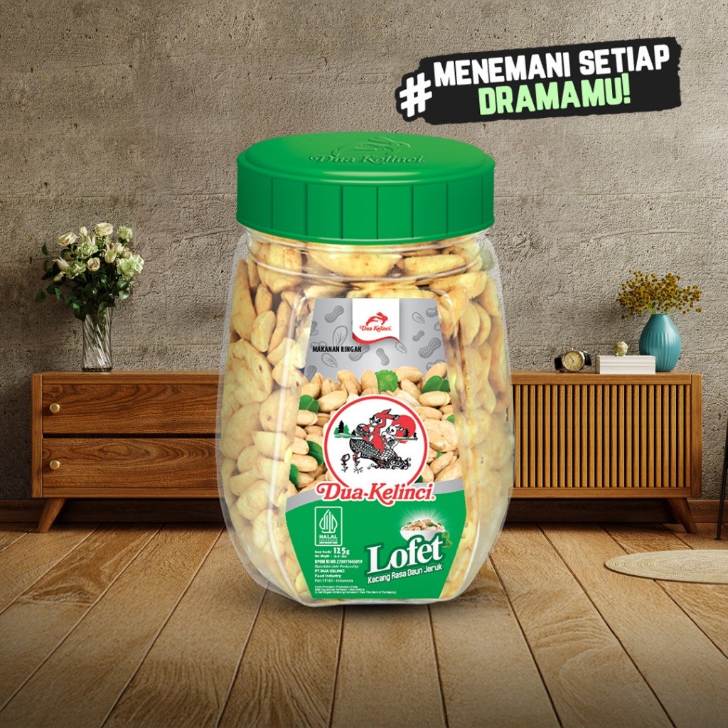

DUA KELINCI Kacang Lofet Rendah Lemak - Toples - 120 gram - KAYA SERAT