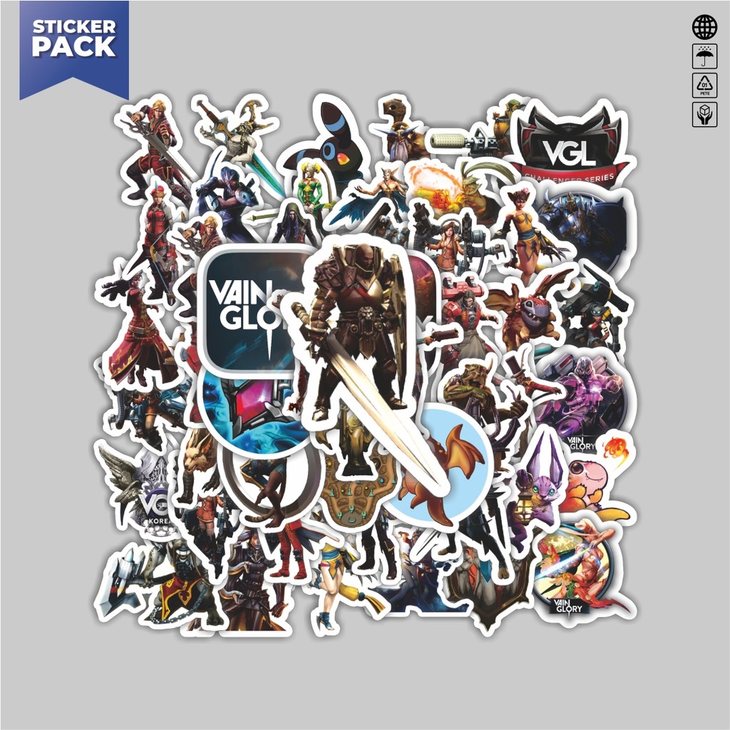 

[100PCS]Stiker Pack Stiker Video Game Series Vain Glory Aesthetic Vinyl Anti Air Dekorasi Sticker Laptop Buku Journal Koper Helm Casing HP Gitar Helm Skateboard